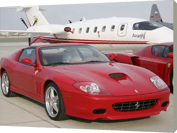 Ferraris Piaggio Avanti and cars at Dubai Airshow 2005