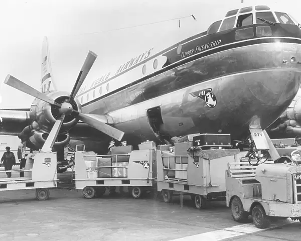 Boeing Stratocruiser Pan Am being loaded with baggage