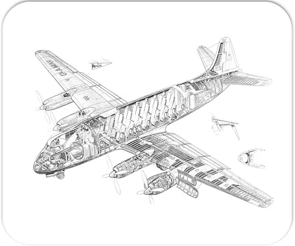 Vickers Viscount 701 Cutaway Drawing
