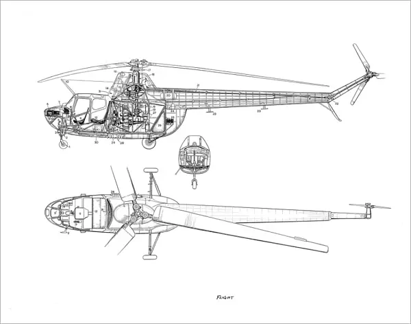 Mil Mi-1 Hoplite Cutaway Drawing