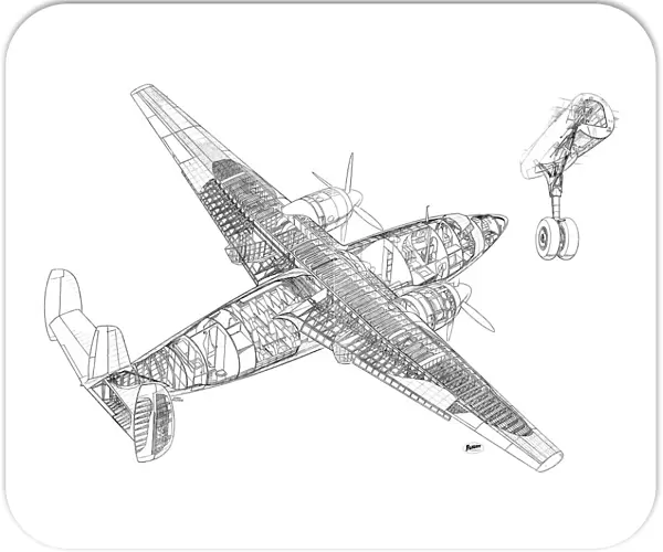 Airspeed AS57 Ambassador Cutaway Drawing