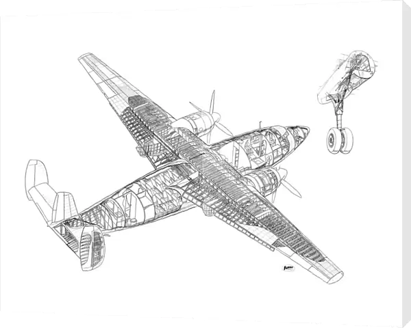 Airspeed AS57 Ambassador Cutaway Drawing