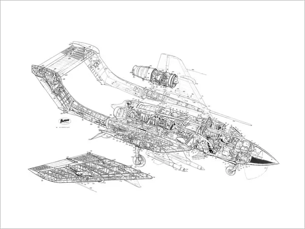 DH Sea Vixen Cutaway Drawing