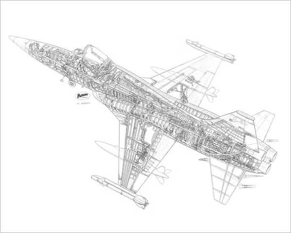 Northrop F-5A Freedom Fighter Cutaway Drawing