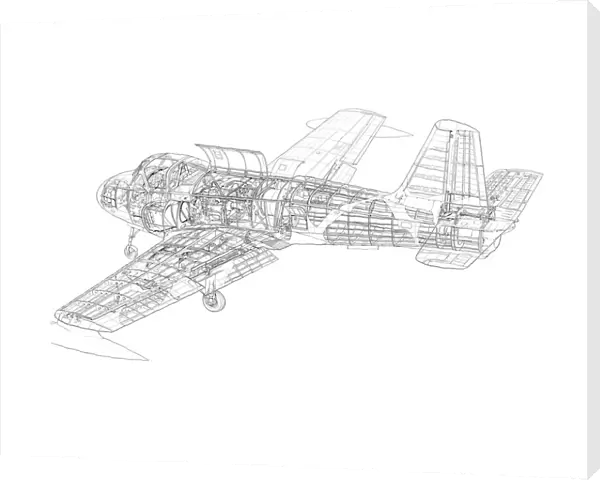 Hunting Jet Provost T1 Cutaway Drawing