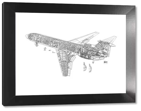 Hawker Siddeley Trident 1E Cutaway Drawing