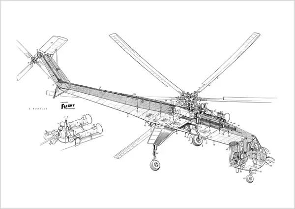 Sikorsky S-64 Cutaway Drawing