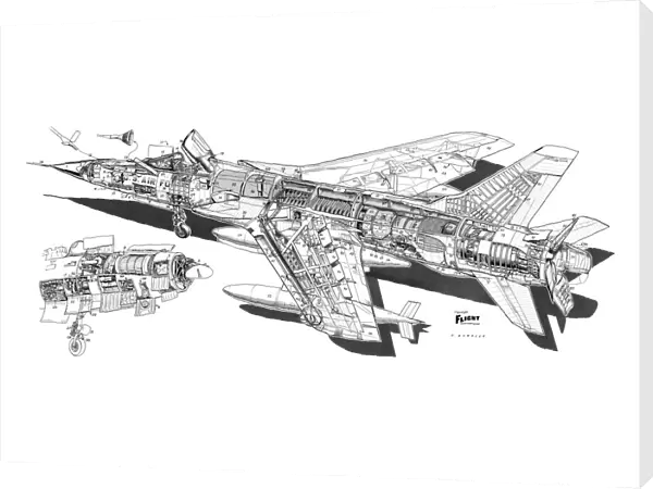 Republic F-105D Thunderchief Cutaway Drawing