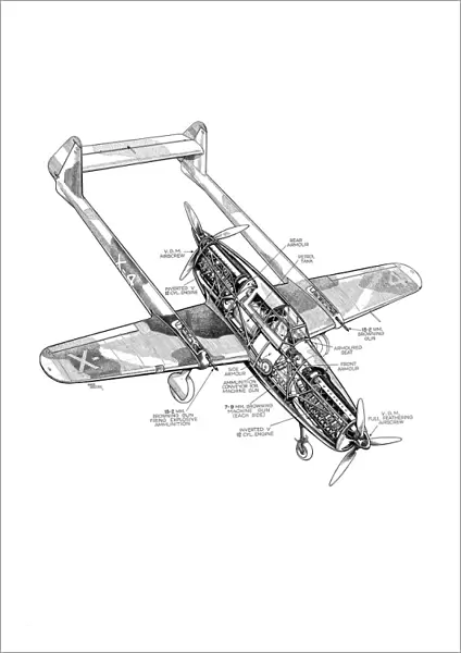 Fokker D23 Cutaway Drawing
