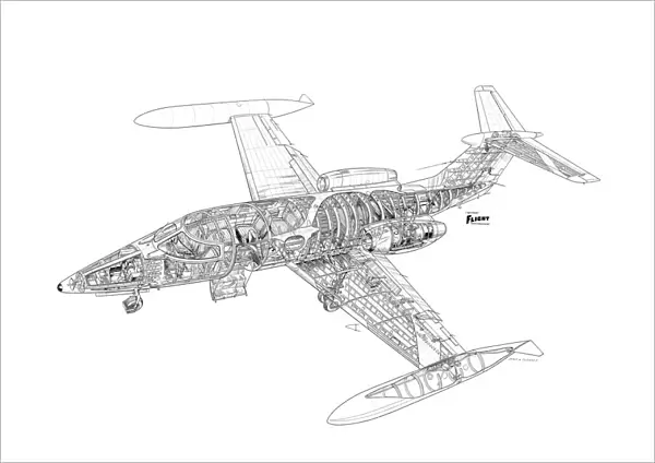 Learjet 24A Cutaway Drawing