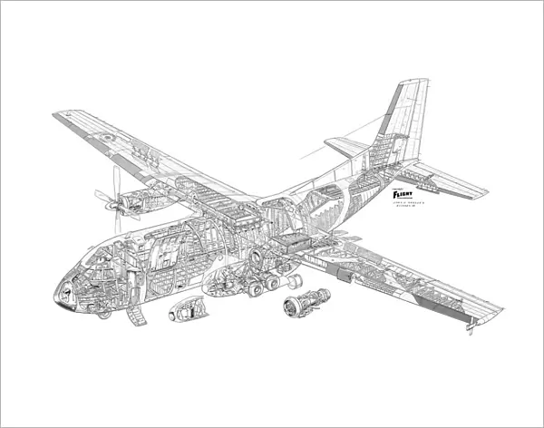 Aerospatiale C160 Transall Cutaway Drawing