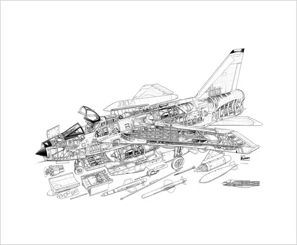 English Electric Lightning F-53 Cutaway Drawing