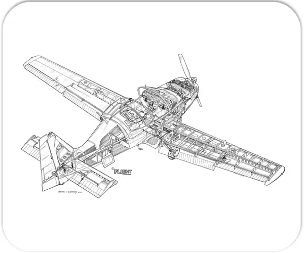 Scottish Aviation Bulldog Cutaway Drawing