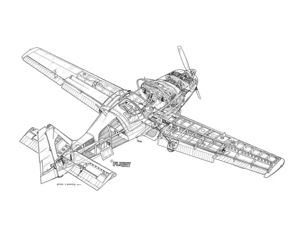 Scottish Aviation Bulldog Cutaway Drawing