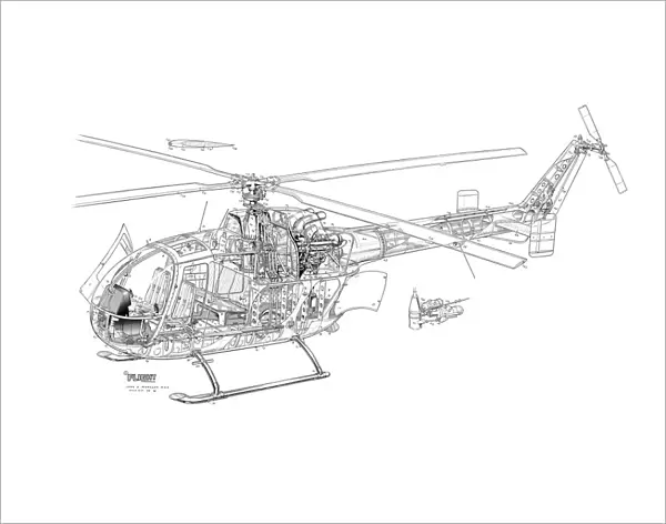 MBB BO-105 Cutaway Drawing