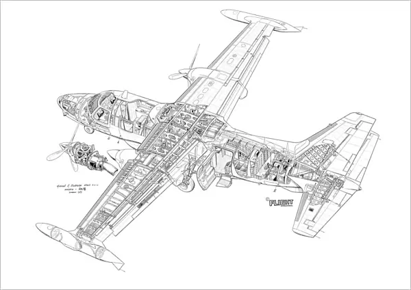 Mitsubishi Mu-2J Cutaway Drawing