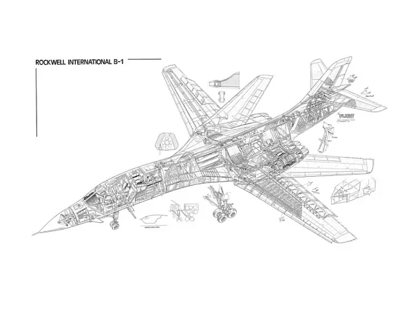 Rockwell B-1A Cutaway Drawing