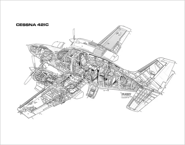 Cessna 421C Cutaway Drawing