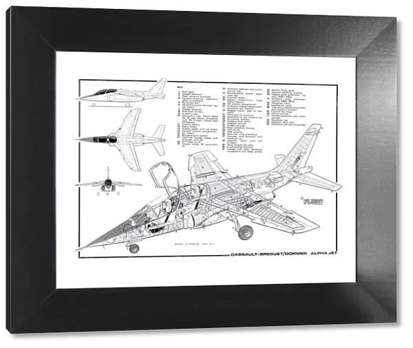 Dassault  /  Dornier Alpha Jet Cutaway Poster