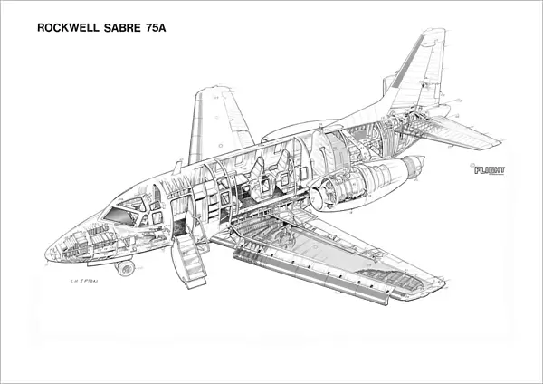Rockwell Sabre 75A Cutaway Drawing