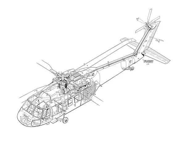 Sikorsky YUH-60A Cutaway Drawing