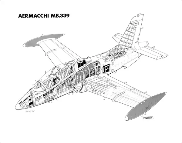 Aermacchi MB339 Cutaway Drawing