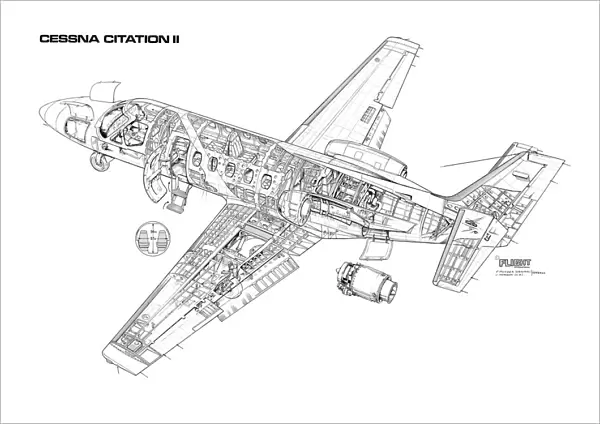 Cessna Citation II Cutaway Drawing