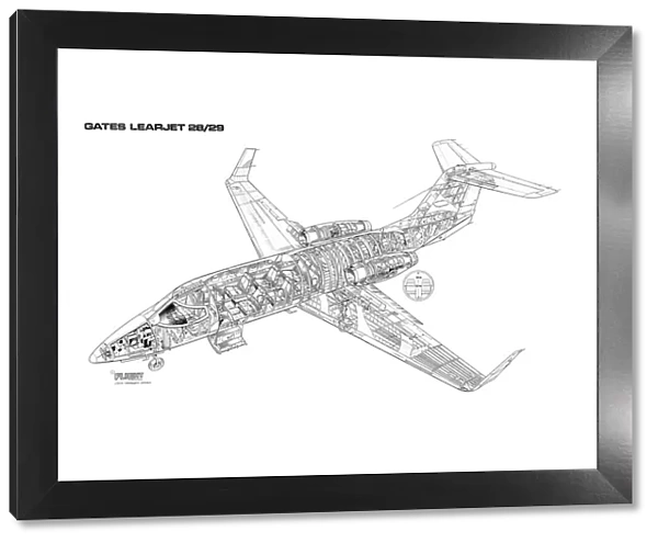 Learjet 28  /  29 Cutaway Drawing