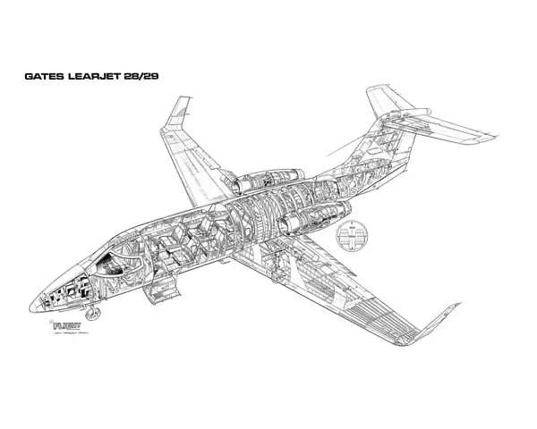 Learjet 28  /  29 Cutaway Drawing