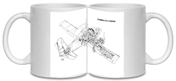 Grumman GA-7 Cougar Cutaway Drawing