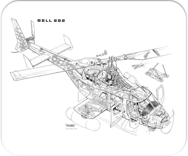 Bell 222 Cutaway Drawing