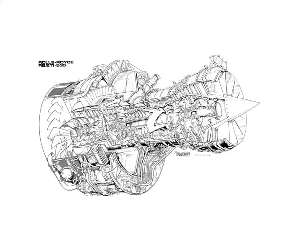 Rolls Royce RB211-535 Cutaway Drawing