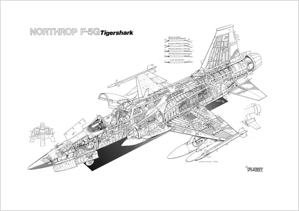 Northrop F-5G Tigershark Cutaway Drawing