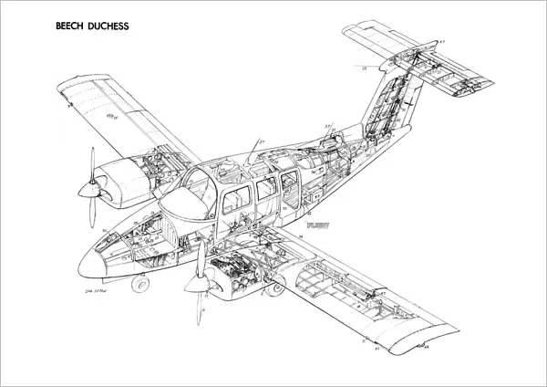 Beech Duchess 76 Cutaway Drawing