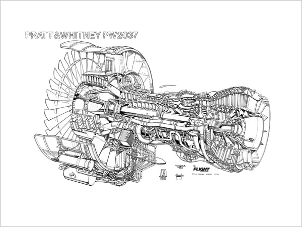 Pratt & Whitney 2037 Cutaway Drawing
