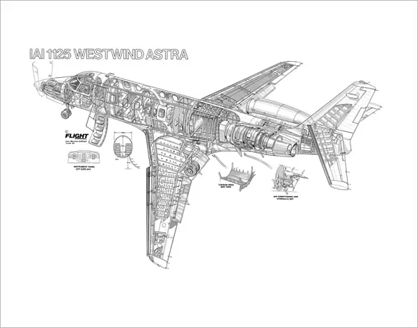 IAI 1125 Westwind Cutaway Drawing