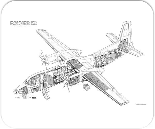 Fokker 50 Cutaway Drawing