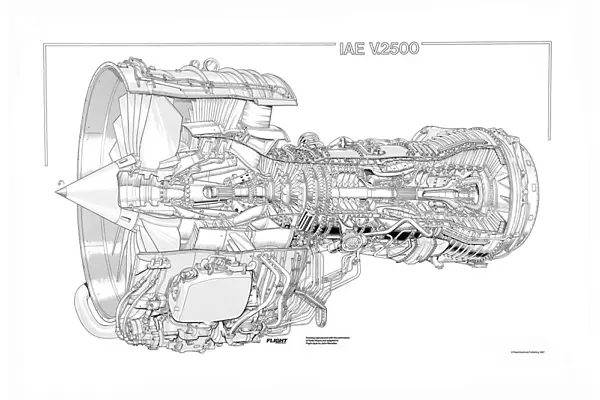 IAE V2500 Cutaway Drawing