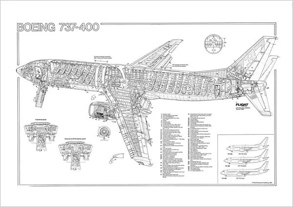 Boeing 737-400 Cutaway Poster