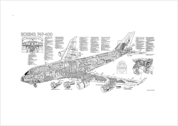Boeing 747-400 Cutaway Poster