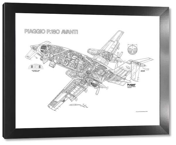 Piaggio P180 Avanti Cutaway Drawing
