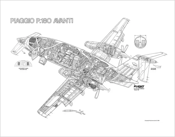 Piaggio P180 Avanti Cutaway Drawing