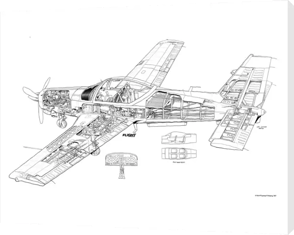 Valmet L-90 Redigo Cutaway Drawing