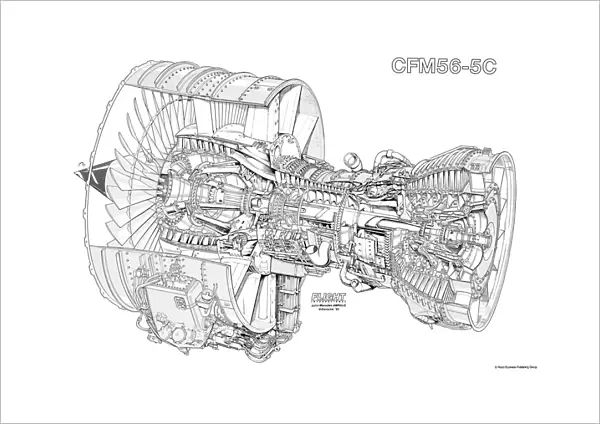 CFM56-5C Cutaway Drawing
