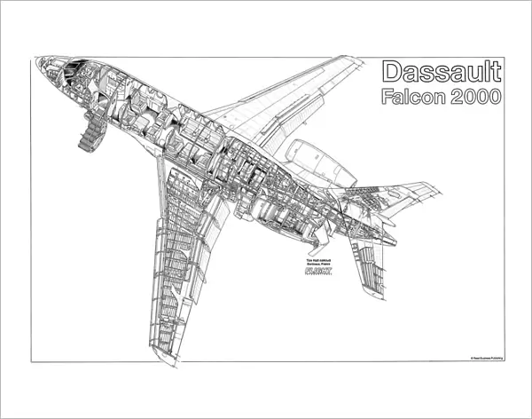 Dassault Falcon 2000 Cutaway Drawing