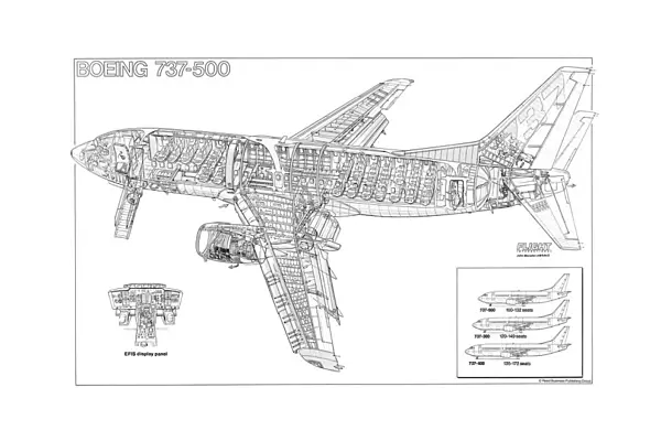 Boeing 737-500 Cutaway Poster