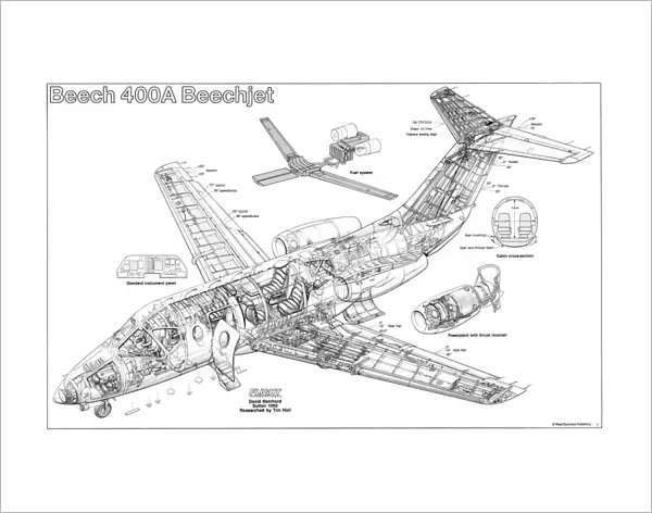 Beechjet 400A Cutaway Poster