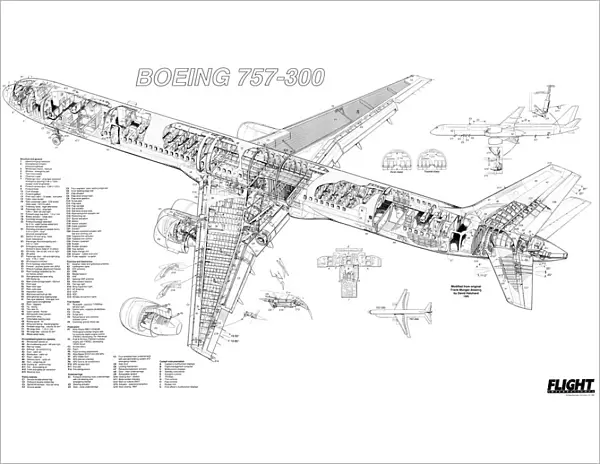 Boeing 757-300 Cutaway Poster