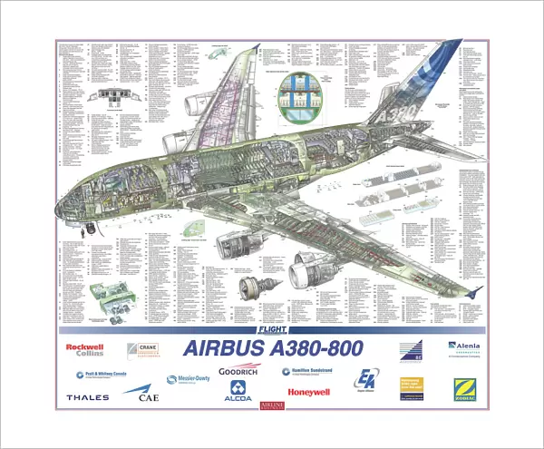 Airbus A380-800 Cutaway Poster