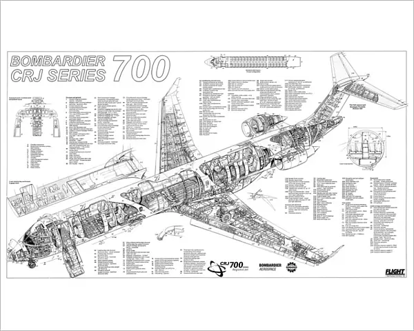 Bombardier CRJ700 Cutaway Poster